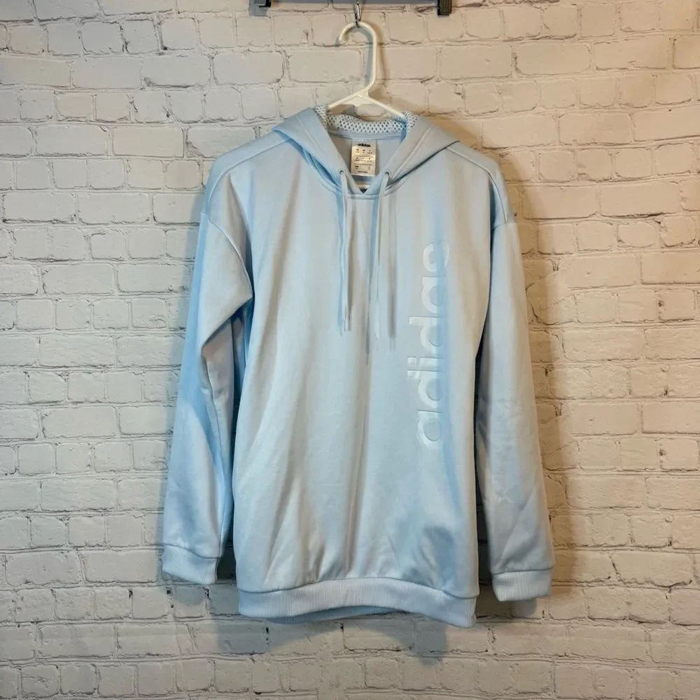 Adidas Sky Blue Hoodie with Logo